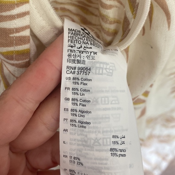 Billabong x Sincerely Jules Leaf Twist Flirt Cotton Linen Flax Jumpsuit - Picture 16 of 16